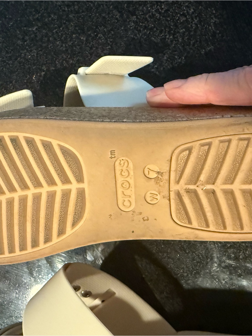 CROCS Women's Cream Double-Buckle Platform Slide Sandals - Picture 5 of 5
